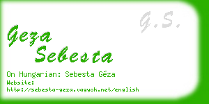 geza sebesta business card