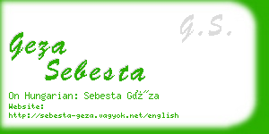 geza sebesta business card